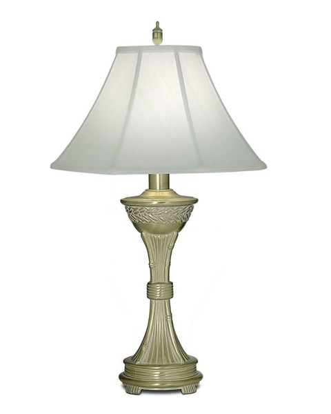 TL-A844-SBW Stiffel Satin Brass / White Antique Table Lamp