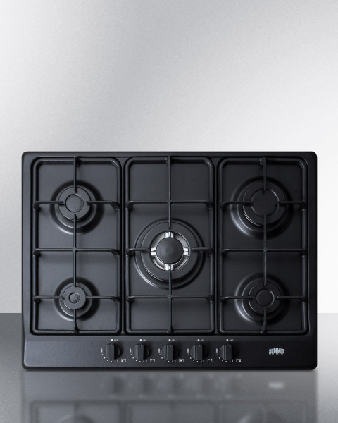 GC5272B 5-Burner Gas Cooktop Made In Italy In A Black Matte Finish
