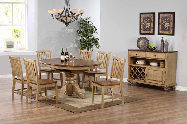 8 Piece Brook Round Or Oval Butterfly Leaf Dining Set With Server