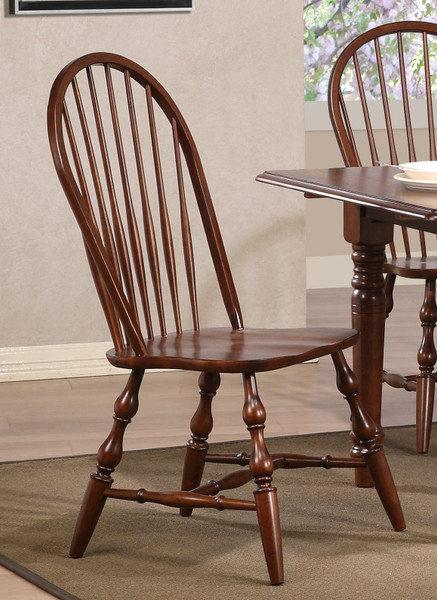 Andrews Windsor Spindleback Dining Chair In Chestnut (Set Of 2)
