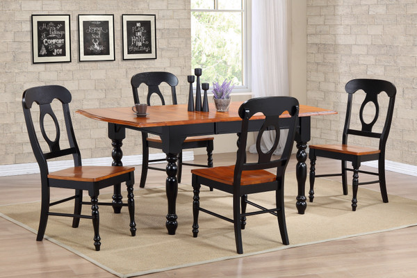 5 Piece Drop Leaf Extension Dining Table Set With Napoleon Chairs