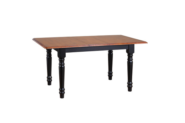 Butterfly Dining Table In Antique Black With Cherry Finish Top