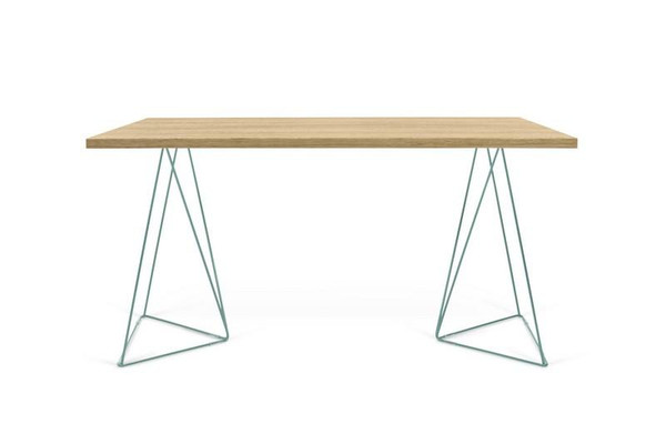 Temahome Flow Desk - Oak/Sea Green Lacquered Steel - 9500.053245