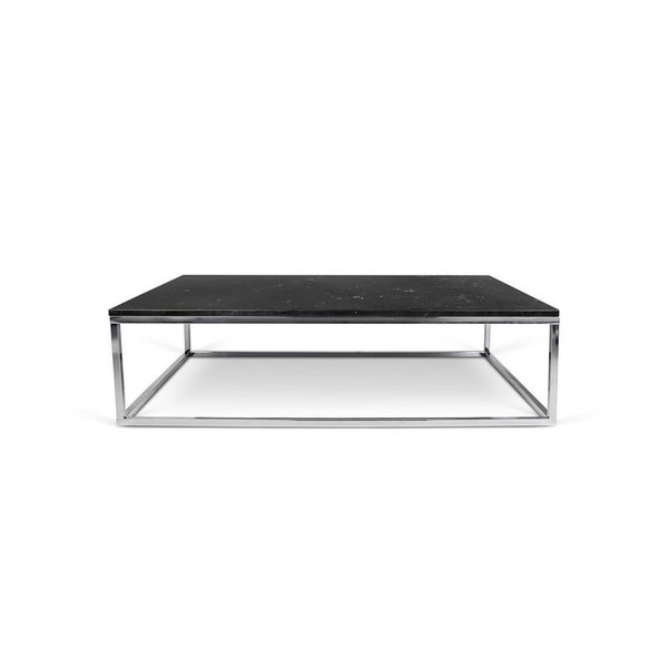 Temahome Prairie Rectangle White Marble Coffee Table with Chrome Legs - 9500.624926