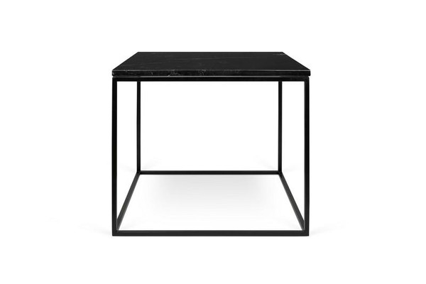 Temahome Gleam Square Black Marble Side Table with Lacquered Steel Base - 9500.625978