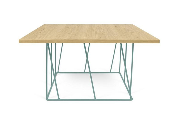 Temahome Helix Square Coffee Table - Oak/Sea Green Lacquered Steel - 9500.626869