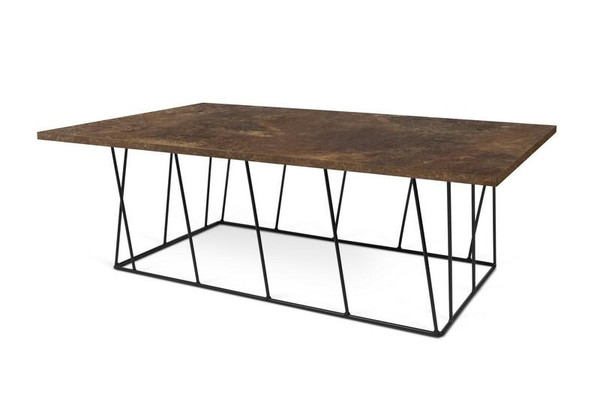Temahome Helix Rectangle Coffee Table - Rusty Look/Black Base - 9500.626951