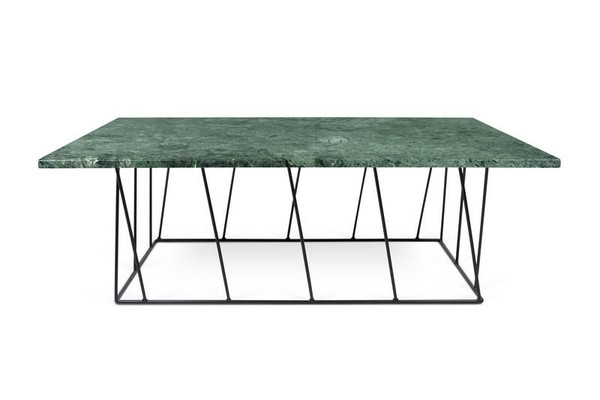 Temahome Helix Rectangle Green Marble Coffee Table with Black Base - 9500.627439