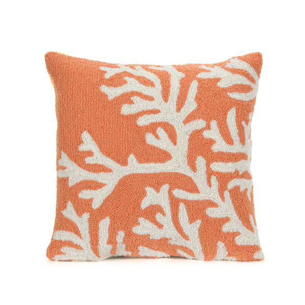 Frontporch Coral Indoor/Outdoor Pillow Coral 18" Square 7FP8S162017