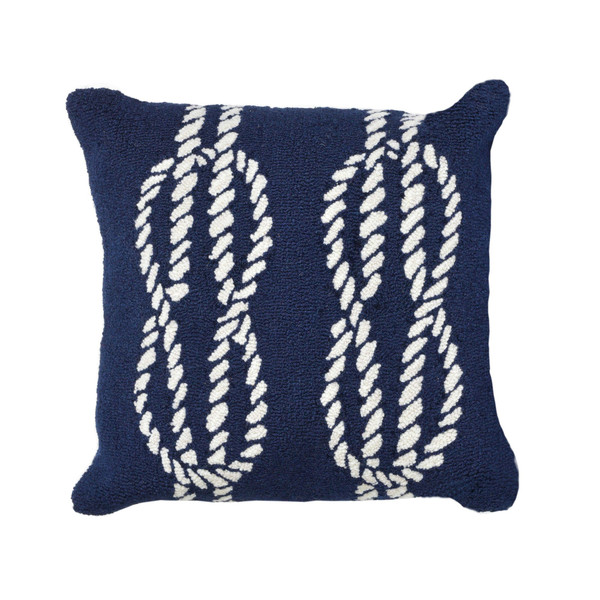 Frontporch Ropes Indoor/Outdoor Pillow Navy 18" Square 7FP8S163633