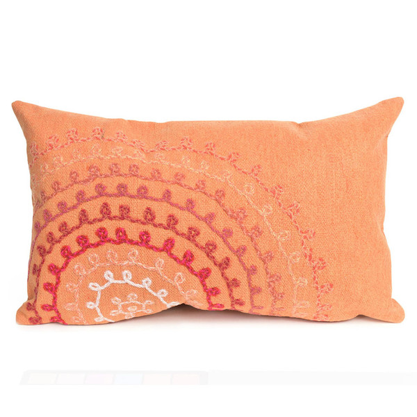 Visions Ii Ombre Threads Indoor/Outdoor Pillow Coral 12"X20"