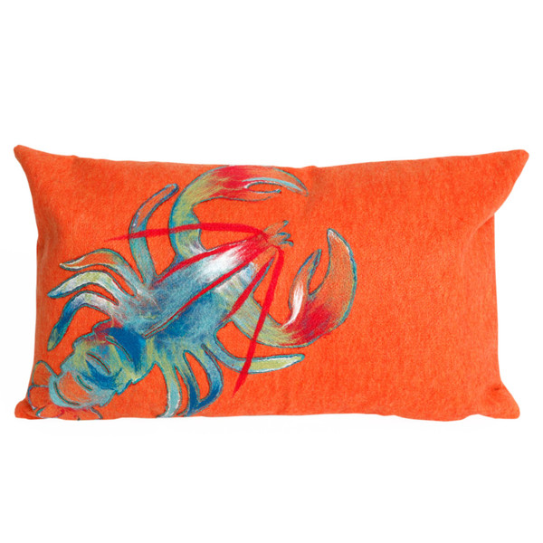 Visions Ii Lobster Indoor/Outdoor Pillow Orange 12"X20" 7SB1S415317