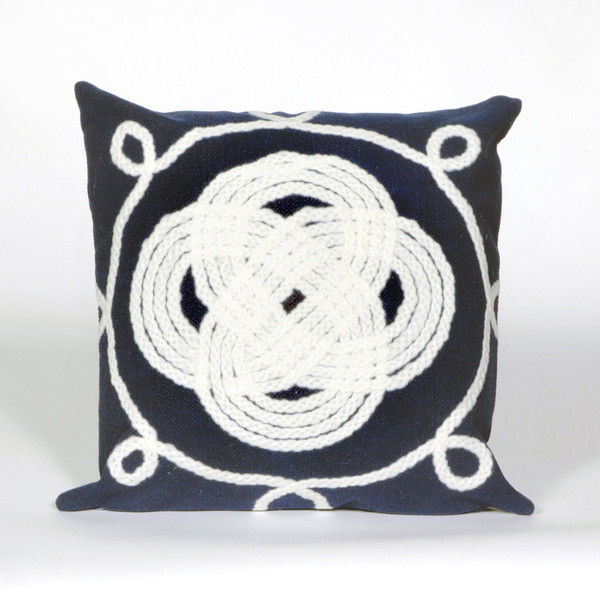 Visions Ii Ornamental Knot Indoor/Outdoor Pillow Navy 20" Square
