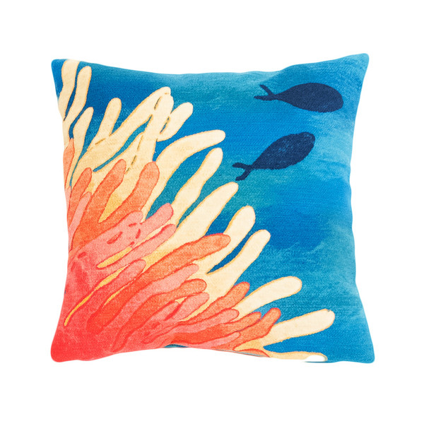 Visions Iii Reef & Fish Indoor/Outdoor Pillow Coral 12"X20"