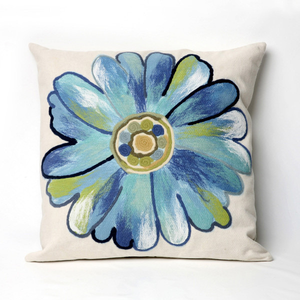 Visions Iii Daisy Indoor/Outdoor Pillow Aqua 20" Square 7SC2S314904