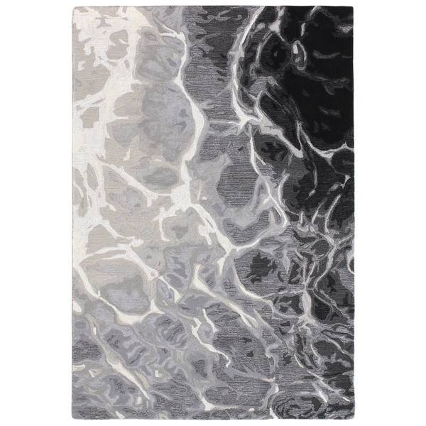 Corsica Water Indoor Rug Black/White 5'X7'6" CRA57914648