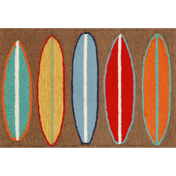 Frontporch Surfboards Indoor/Outdoor Rug Brown 20"X30" FTP12140619