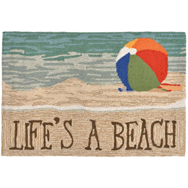 Frontporch Life'S A Beach Indoor/Outdoor Rug Sand 20"X30" FTP12151612