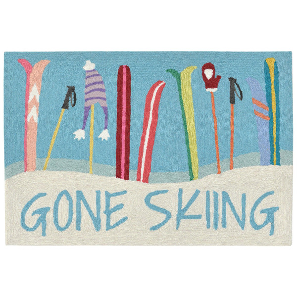 Frontporch Gone Skiing Indoor/Outdoor Rug Blue 24"X36" FTP23184503