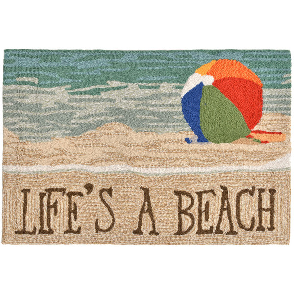 Frontporch Life'S A Beach Indoor/Outdoor Rug Sand 24"X60" FTPR5151612