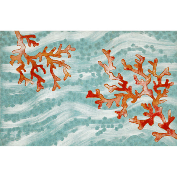 Illusions Coral Wave Indoor/Outdoor Mat Aqua 19.5"X29.5" ILU12326504