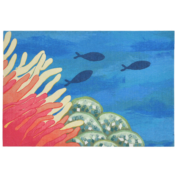 Illusions Reef & Fish Indoor/Outdoor Mat Coral 23"X59" ILUR5329217