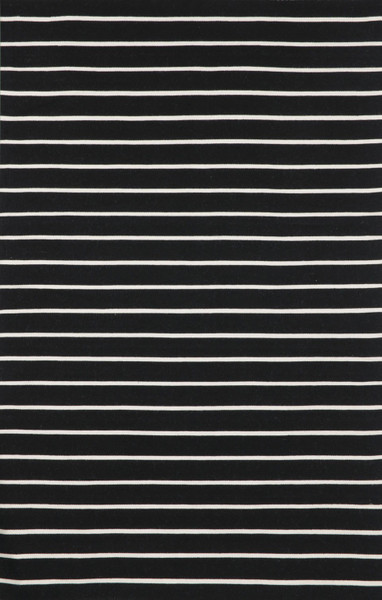 Sorrento Pinstripe Indoor/Outdoor Rug Black 42"X66" SRN46630548