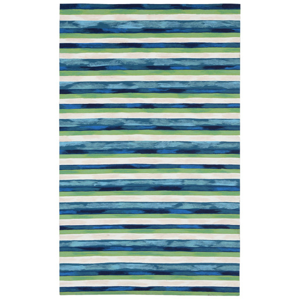Visions Ii Painted Stripes Indoor/Outdoor Rug Cool 5'X8' VCF58431303