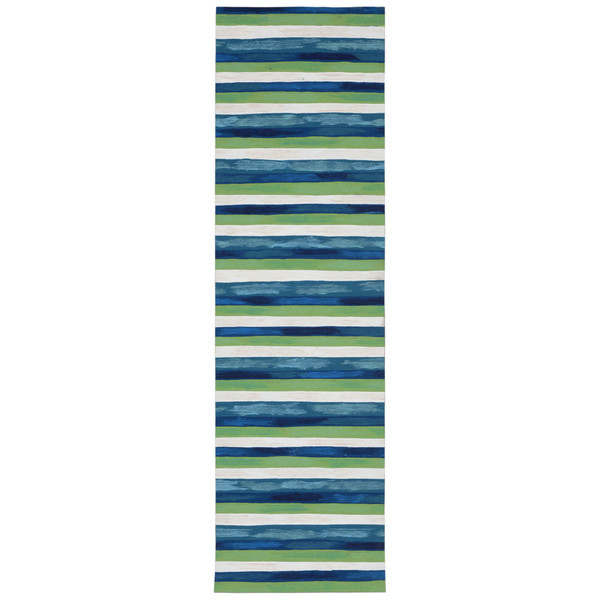 Visions Ii Painted Stripes Indoor/Outdoor Rug Cool 27"X8' VCFR8431303