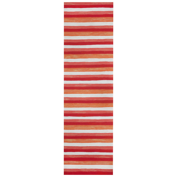 Visions Ii Painted Stripes Indoor/Outdoor Rug Warm 27"X8' VCFR8431324