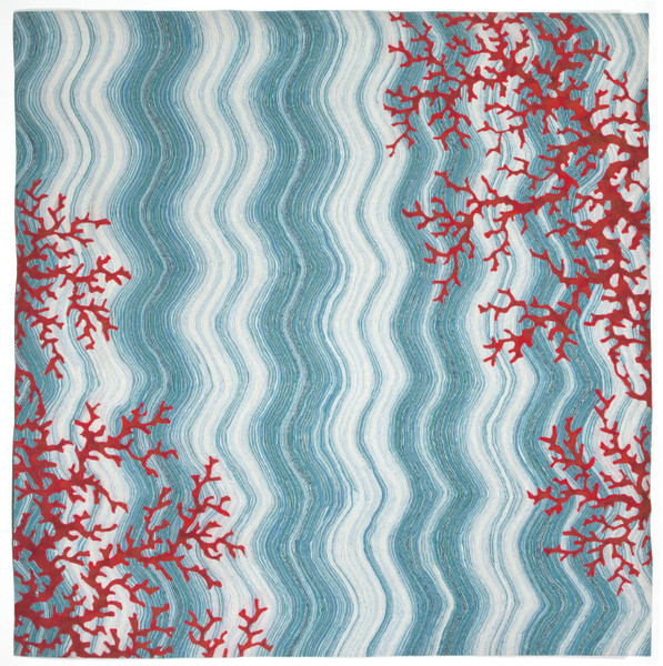Visions IV Coral Reef Indoor/Outdoor Rug Blue 8' SQ VGHS8325503
