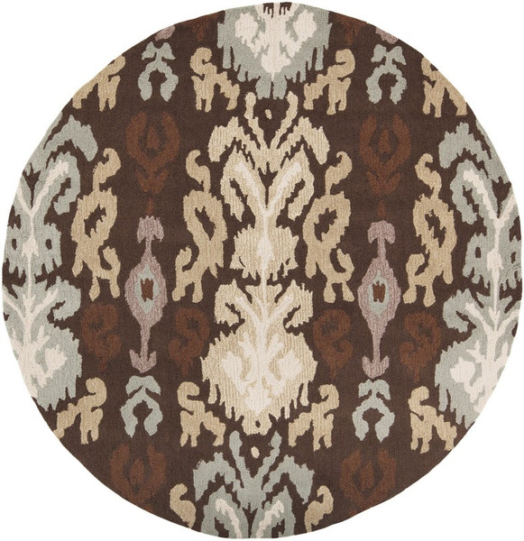 Surya Brentwood Hand Hooked Brown Rug BNT-7673 - 4' Round