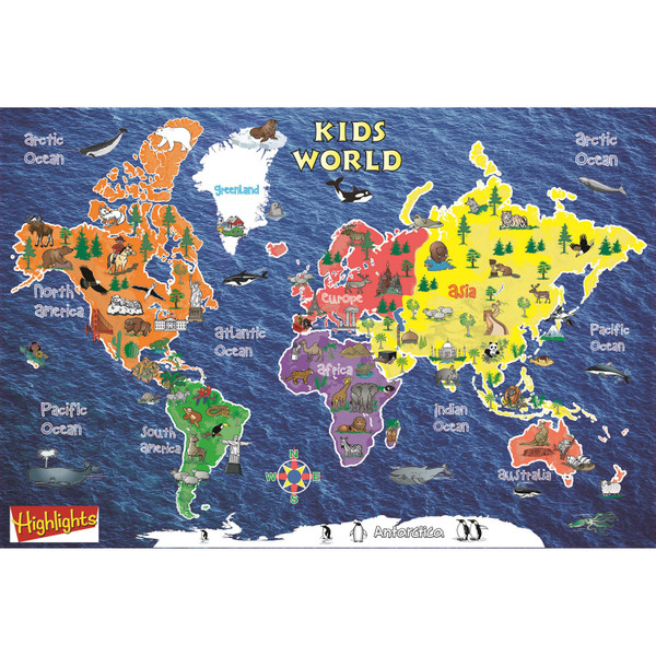 Kids World Peel & Stick Wall Map 42X30 RE-72161