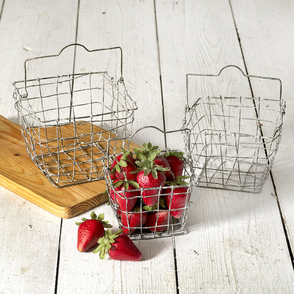 CTW Home Set Of Three Wire Gathering Baskets 840126