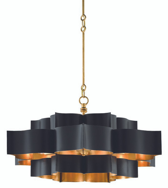 Currey Grand Lotus Black Chandelier 9000-0429