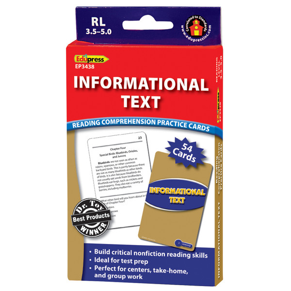 Informational Text Blue Lvl Reading Comprehension Practice Cards EP-3438