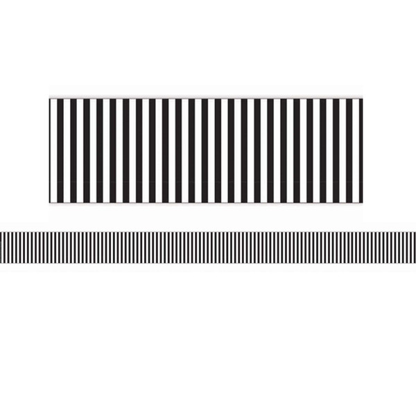 B&W Stripe Wide Diecut Deco Trim Simply Sassy EU-845322