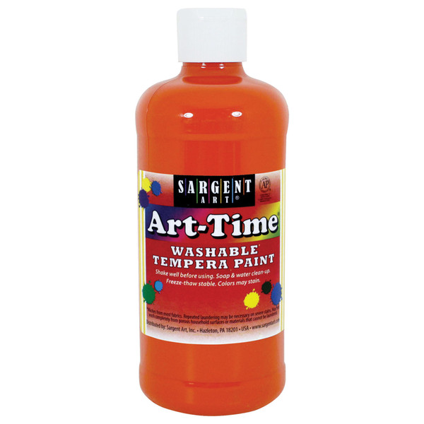 Orange Art-Time Washable Paint 16Oz SAR173414