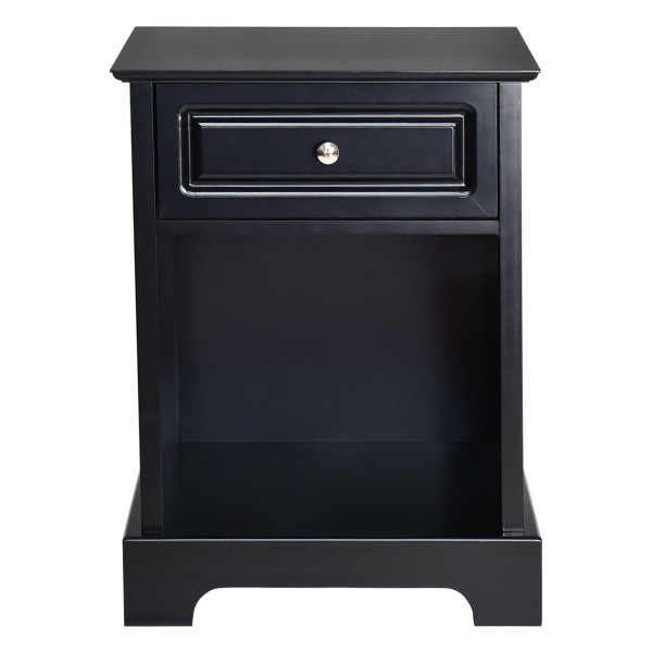 Accent Table Bedside Storage Nightstand HW54866BK