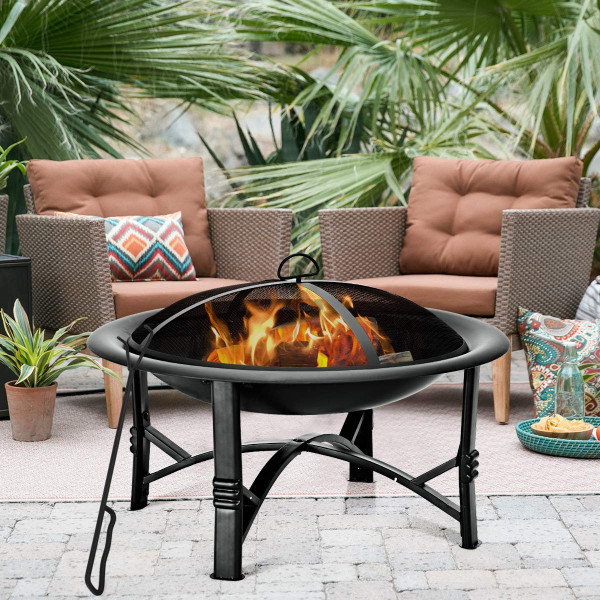 30" Outdoor Fire Pit Bbq Portable Patio Garden Grill HW59385