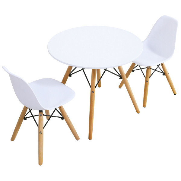 Kids Modern Dining Table Set With 2 Armless Chairs HW61364-2