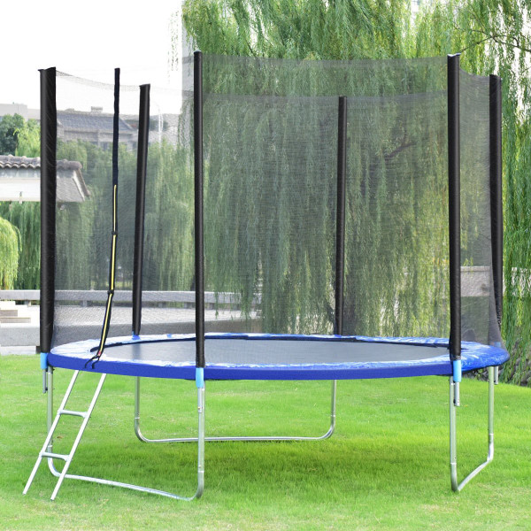 10 Ft Combo Bounce Jump Safety Trampoline With Spring Pad Ladder SP35905+