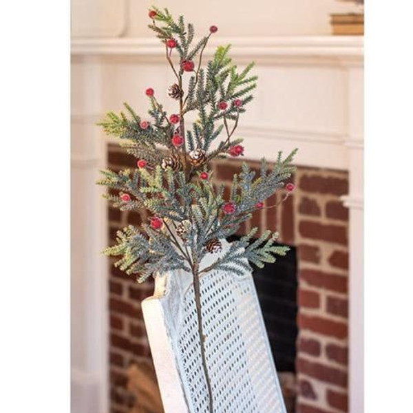 Mountain Pine With Berries Spray 29" F10053 By CWI Gifts