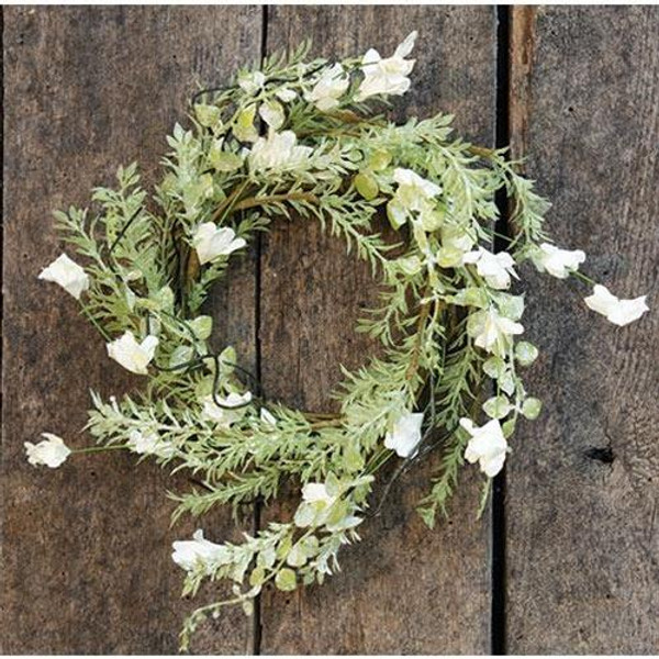 *White Lobelia Candle Ring 4.5" FAQ94602CL By CWI Gifts