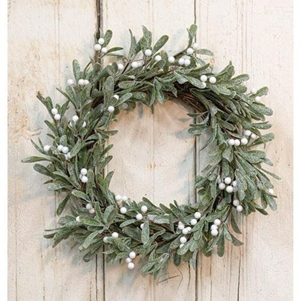 Sparkle Mistletoe Wreath 22" FISB71378 By CWI Gifts