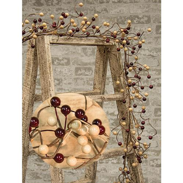 Waterproof Berry Garland Burgundy/Gold 48" FW087BG By CWI Gifts