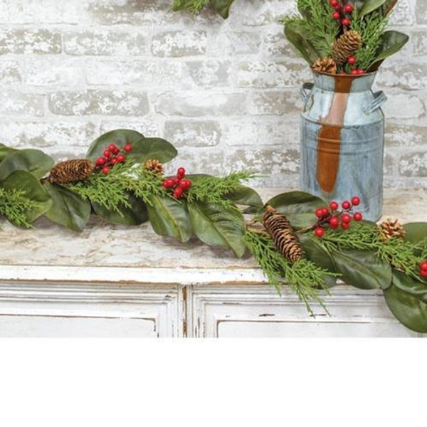 Yuletide Magnolia Garland 5Ft FXBR5378 By CWI Gifts
