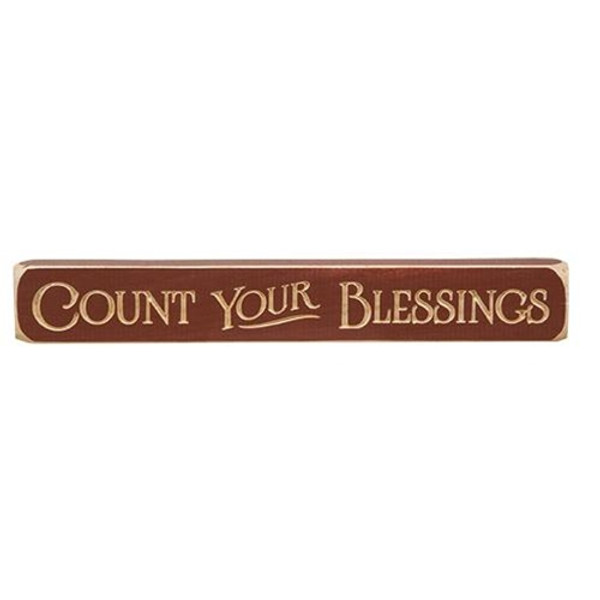 Count Your Blessings Engraved Block 12" G1201 By CWI Gifts