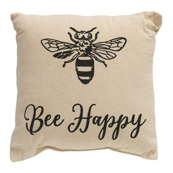 Bee Happy Pillow 10 X 10 G13653 By CWI Gifts