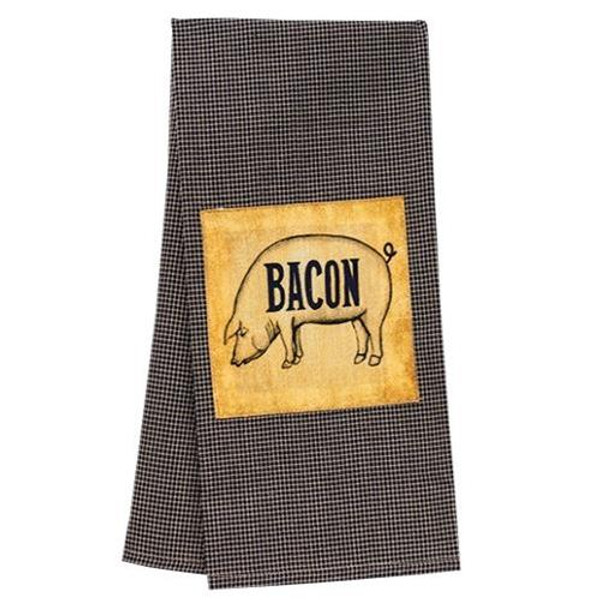 Bacon Plaid Check Dish Towel G13659 By CWI Gifts